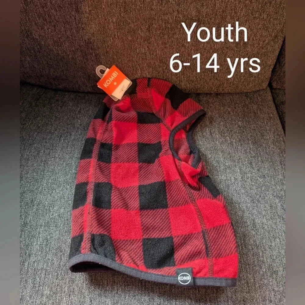 ❌5/$25❌ New L/XL 6-14 yrs kombi fleece balaclava red buffalo plaid